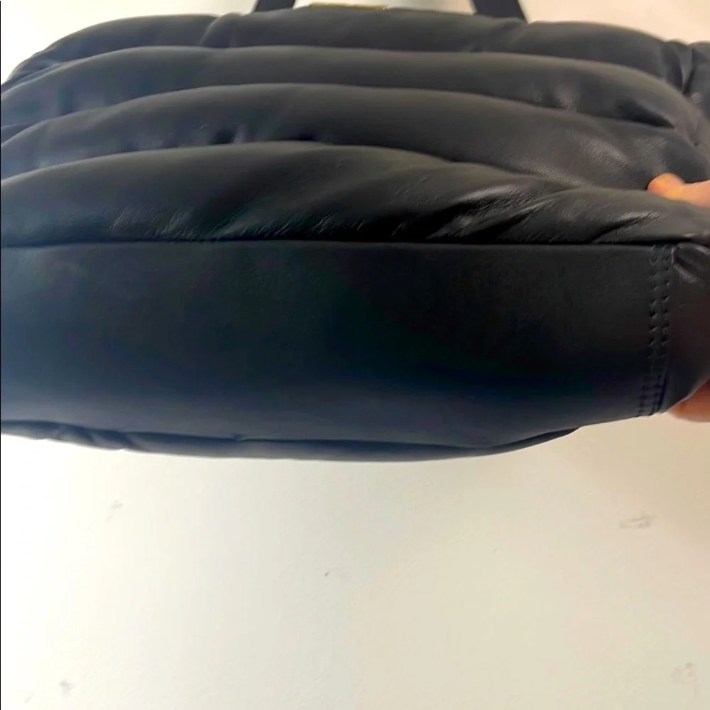 Black Quilted Tote with Modern Design - Picture 5 of 10